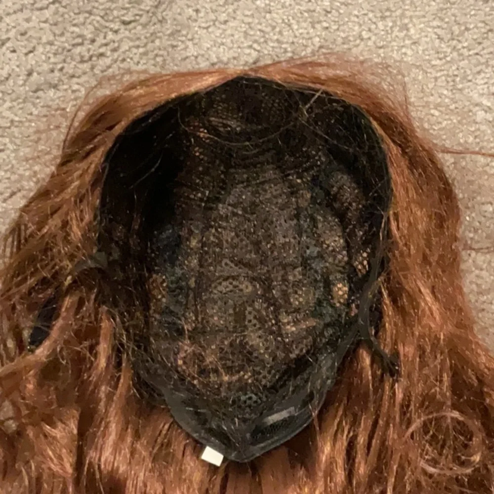 NWOT Gorgeous Auburn Reddish Brown Red Long Curly Wig Hair Extension Y2K